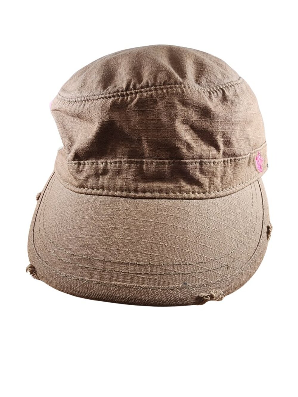 Vintage Planet Hollywood Orlando Distressed Cadet Cap Tan Pink Cotton